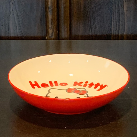 Hello Kitty with Milk Bottle and Goldfish Bowl 9” Ceramic Dinner Bowl - Picture 5 of 8